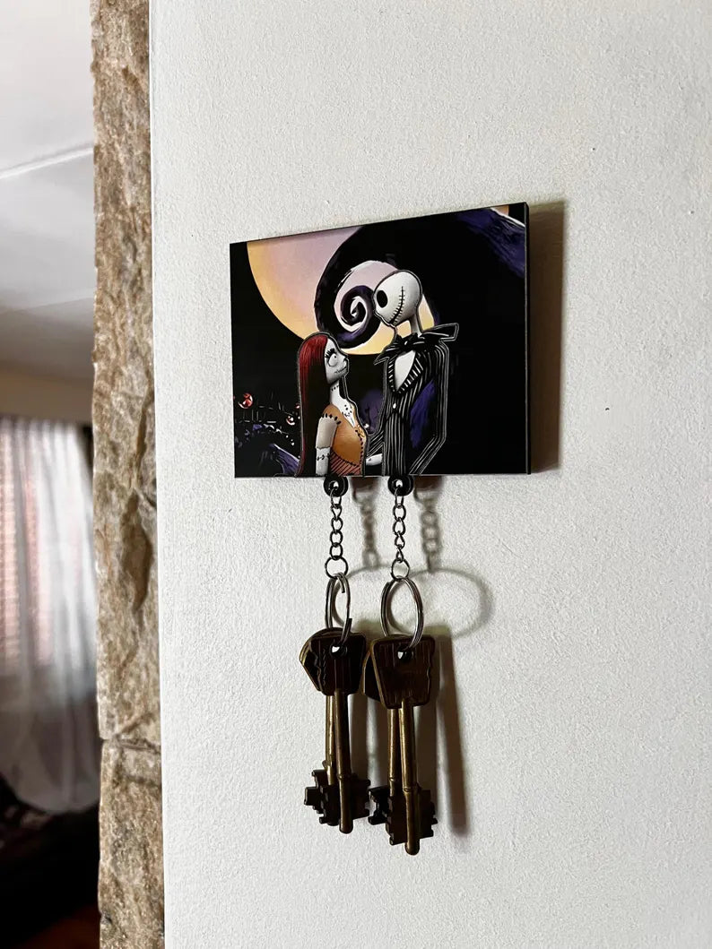 Jack Skellington ir Sally raktų pakabukas Dviems| Košmaras prieš Kalėdas